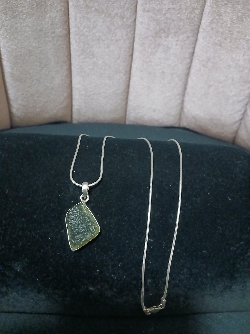 925 Moldavite Pendant Necklace